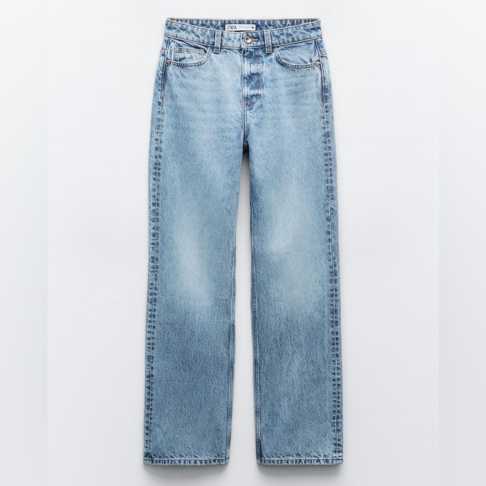 Zara High-Waisted Straight Leg Jeans